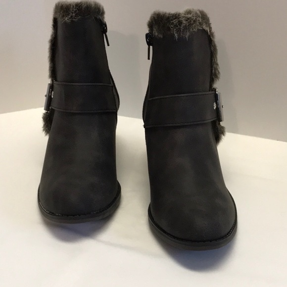 Rampage Buckle & Fur Trim Wedge Boot - Picture 5 of 8